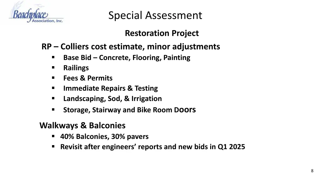 special assessment 7