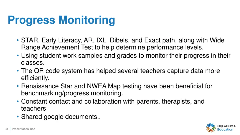 progress monitoring