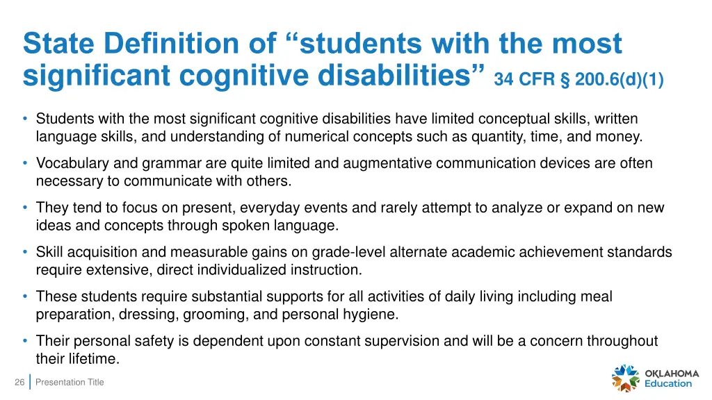 state definition of students with the most