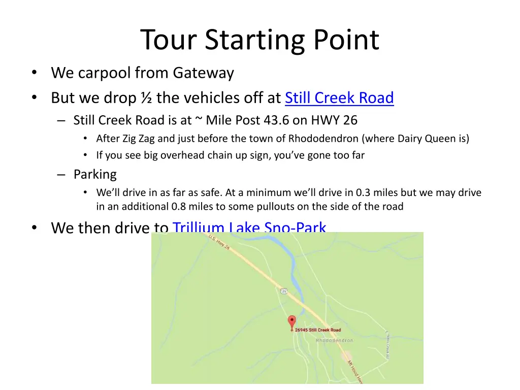 tour starting point we carpool from gateway