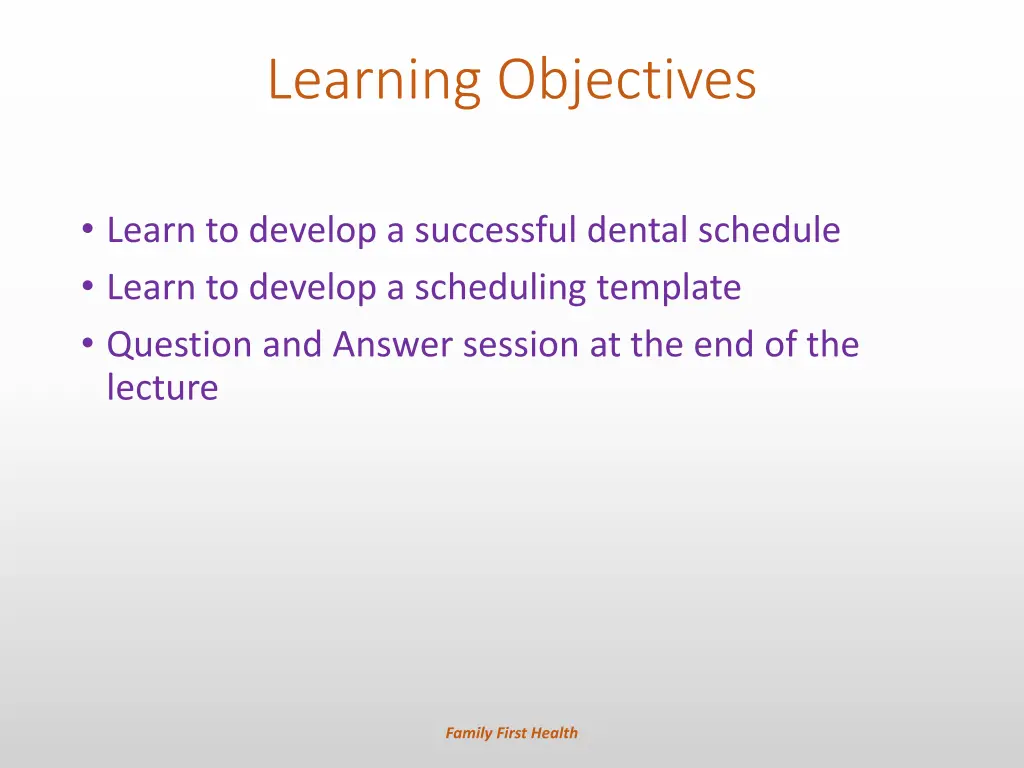 learning objectives