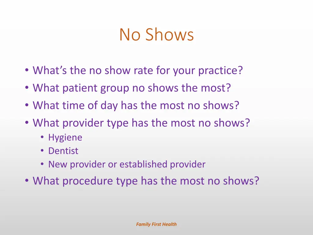 no shows