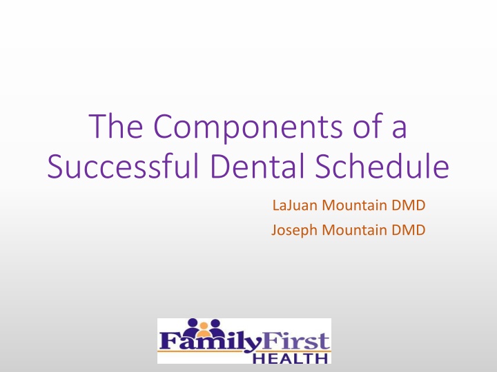 the components of a successful dental schedule