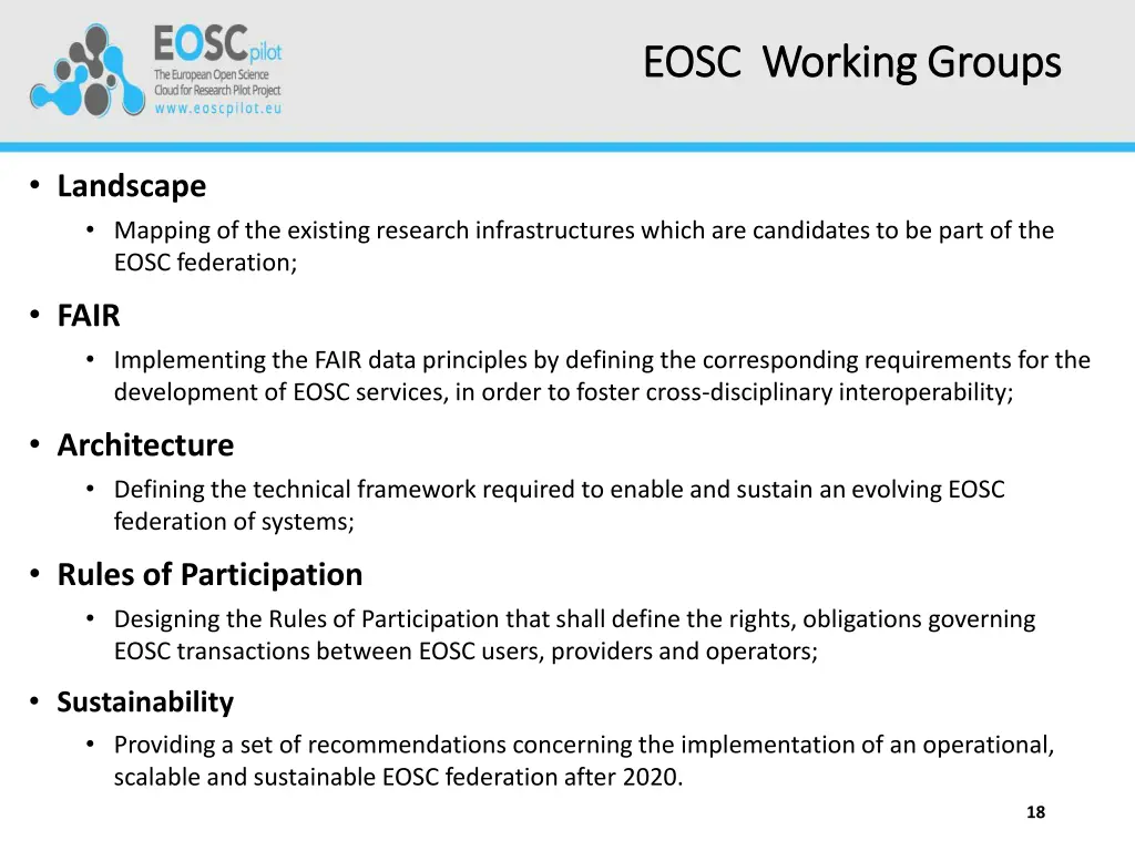 eosc working groups eosc working groups