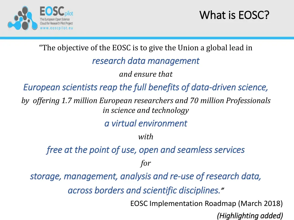 what is eosc what is eosc