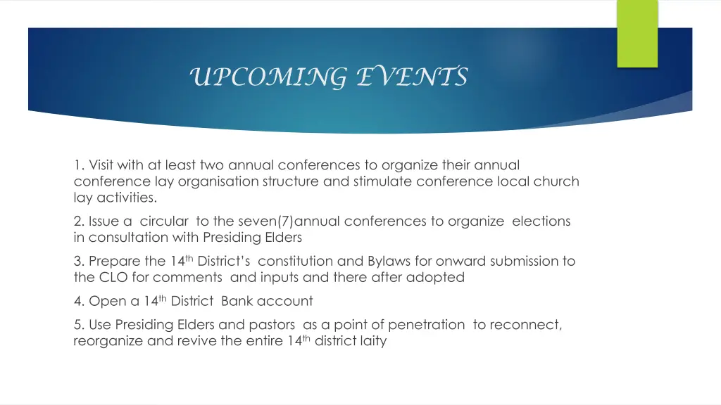 upcoming events