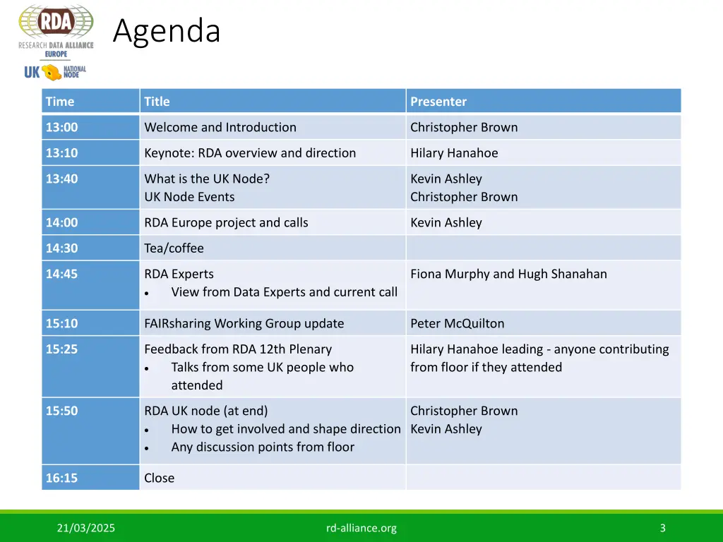 agenda