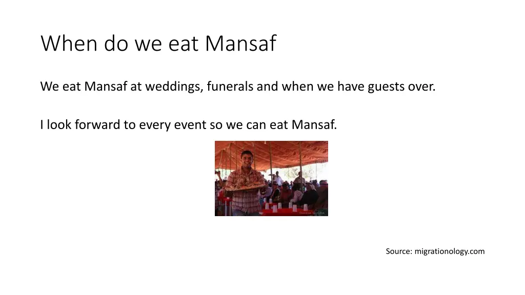 when do we eat mansaf