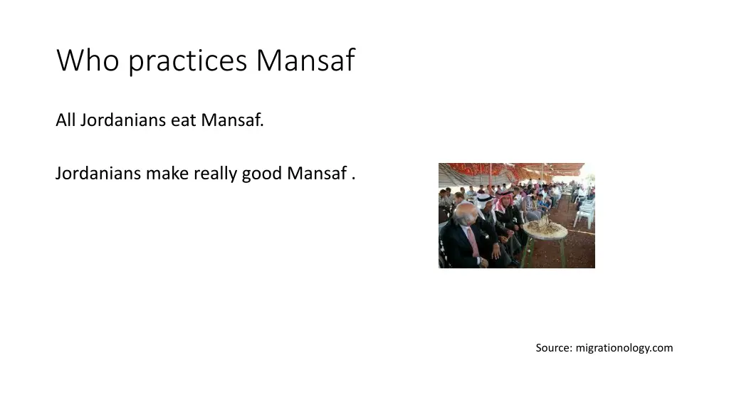 who practices mansaf