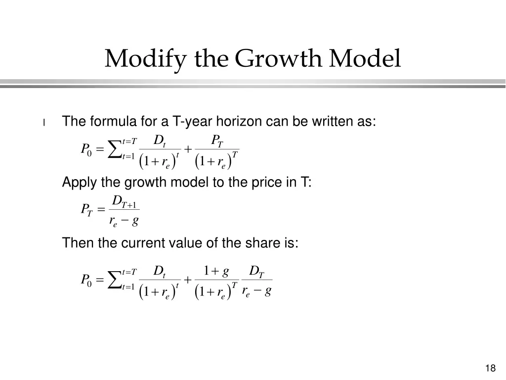 modify the growth model