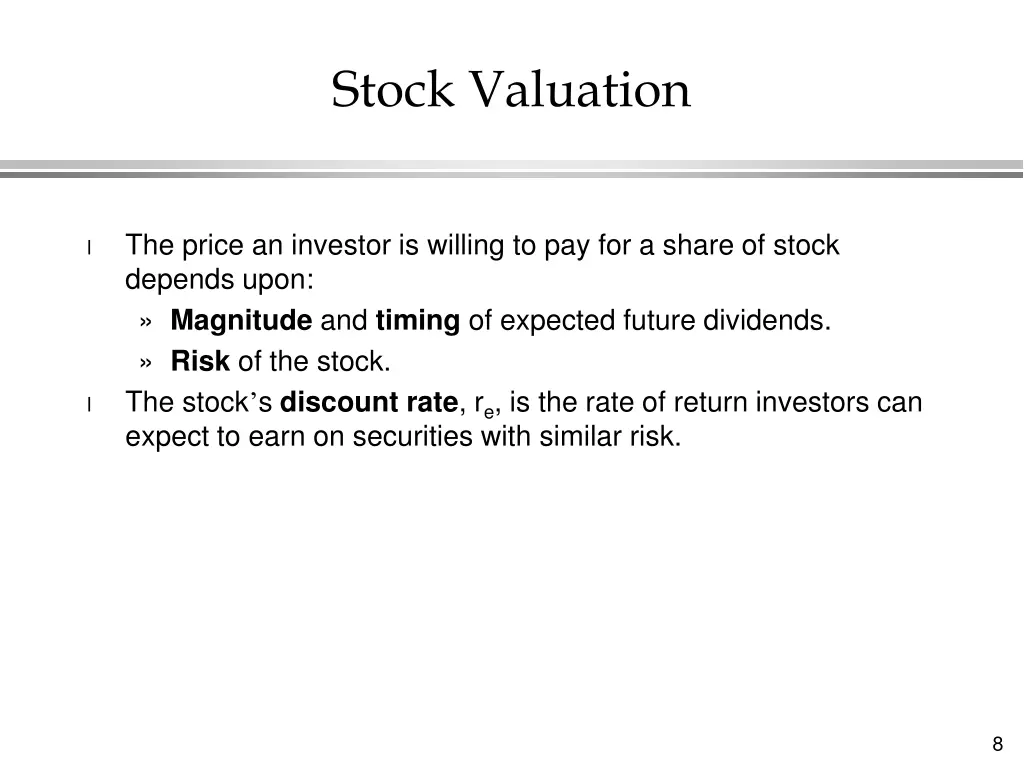 stock valuation