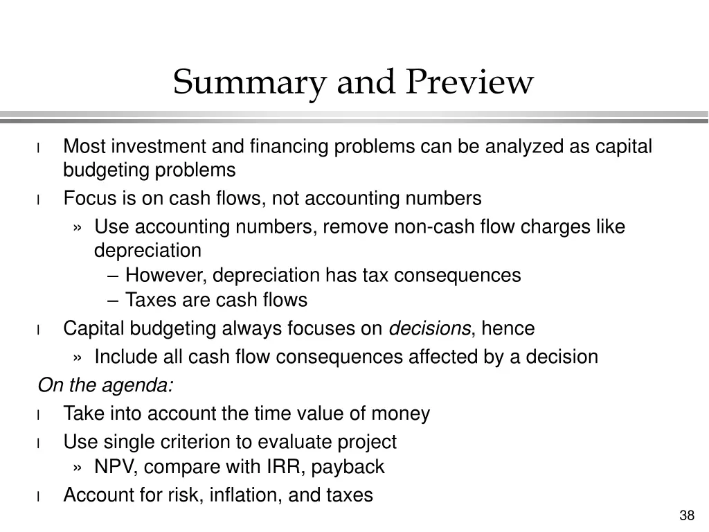 summary and preview
