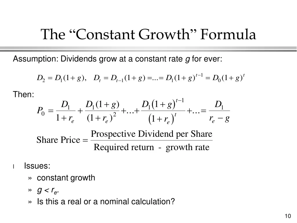 the constant growth formula