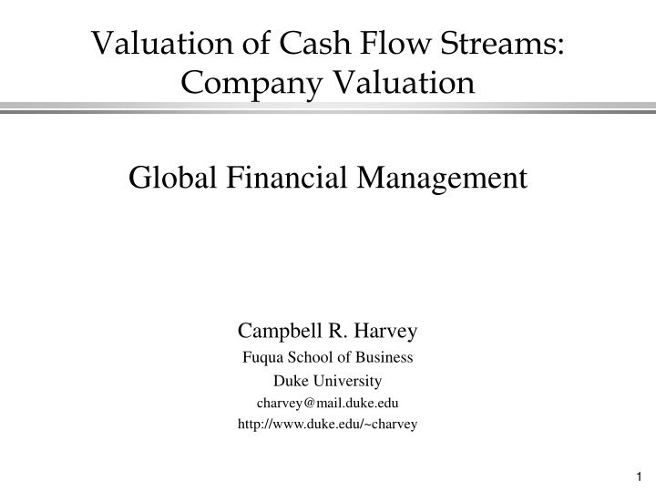 valuation of cash flow streams company valuation
