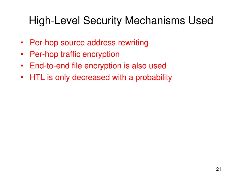 high level security mechanisms used