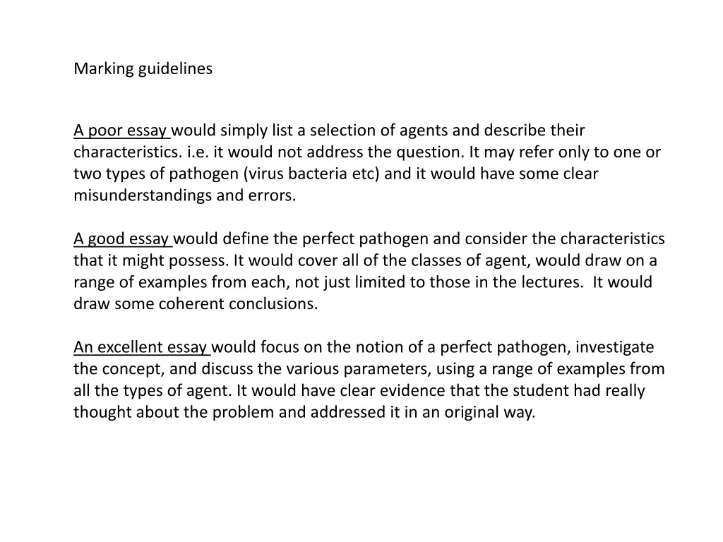 marking guidelines