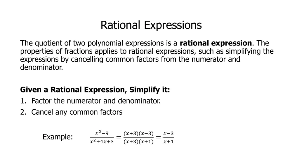 rational expressions