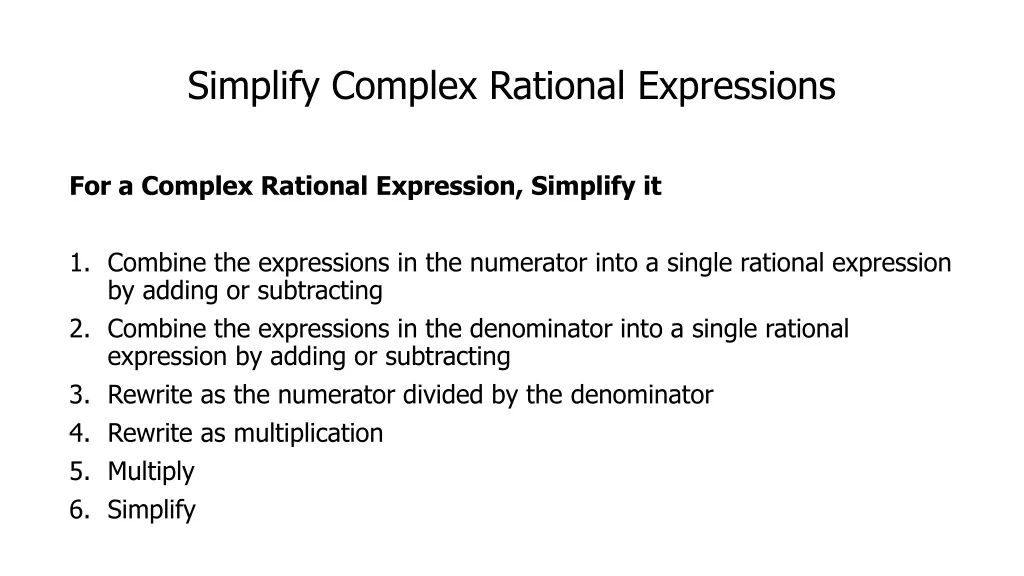 simplify complex rational expressions