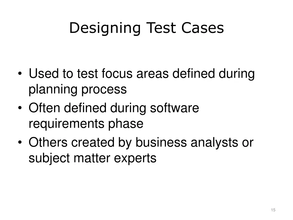 designing test cases