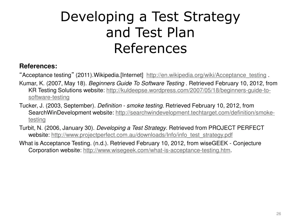 developing a test strategy and test plan