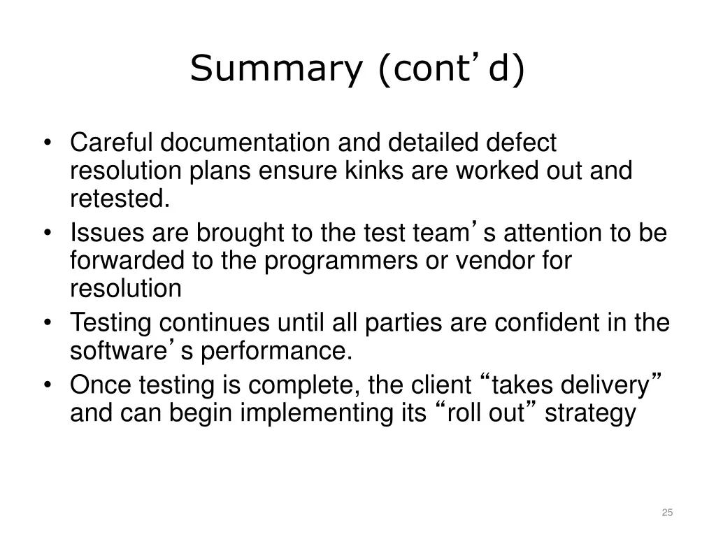 summary cont d
