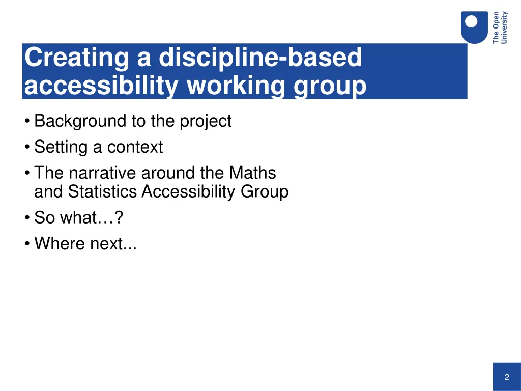 creating a discipline based accessibility working 1