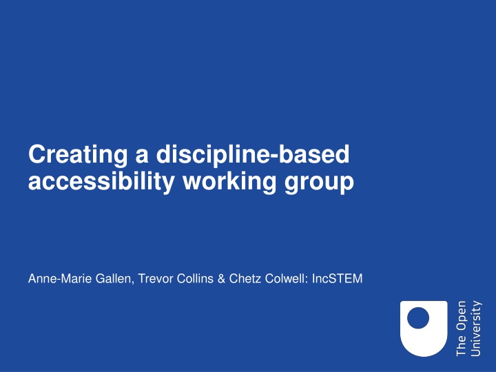 creating a discipline based accessibility working