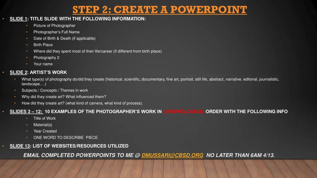step 2 create a powerpoint slide 1 title slide