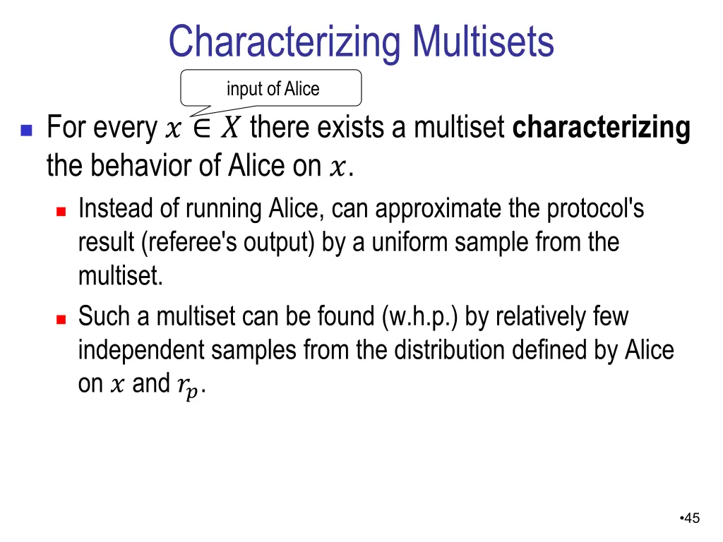 characterizing multisets