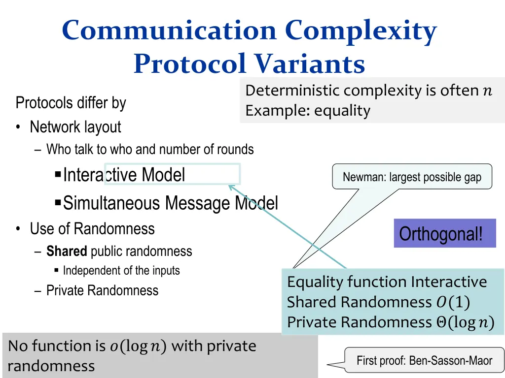communication complexity protocol variants