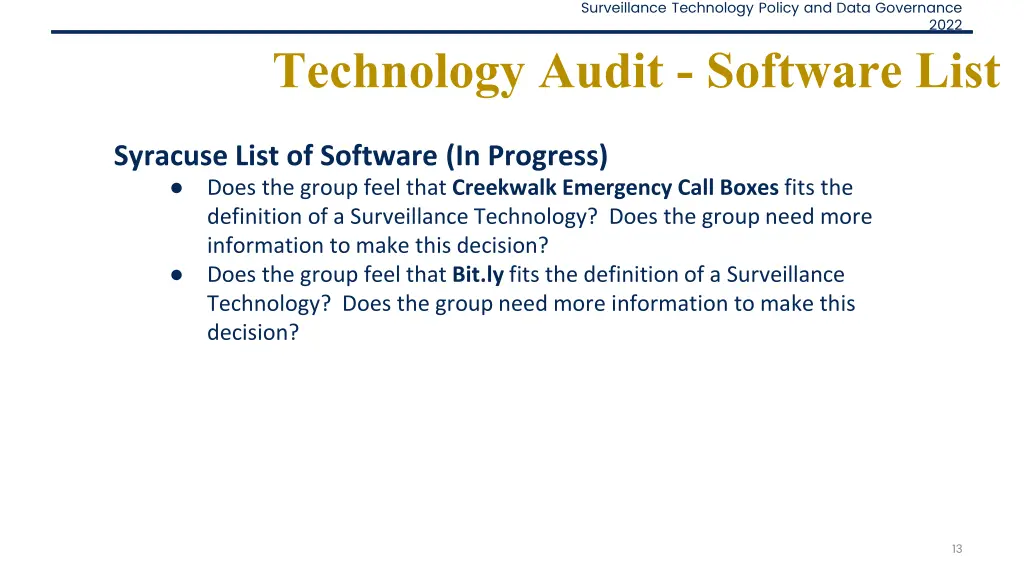 surveillance technology policy and data governance 12