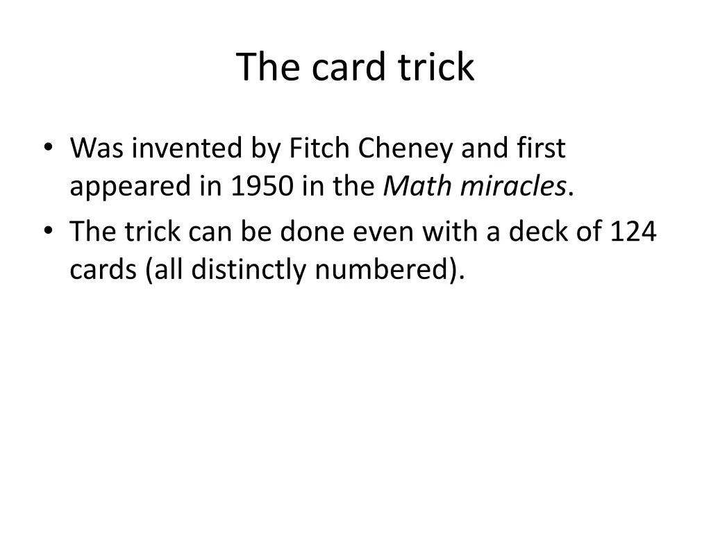 the card trick