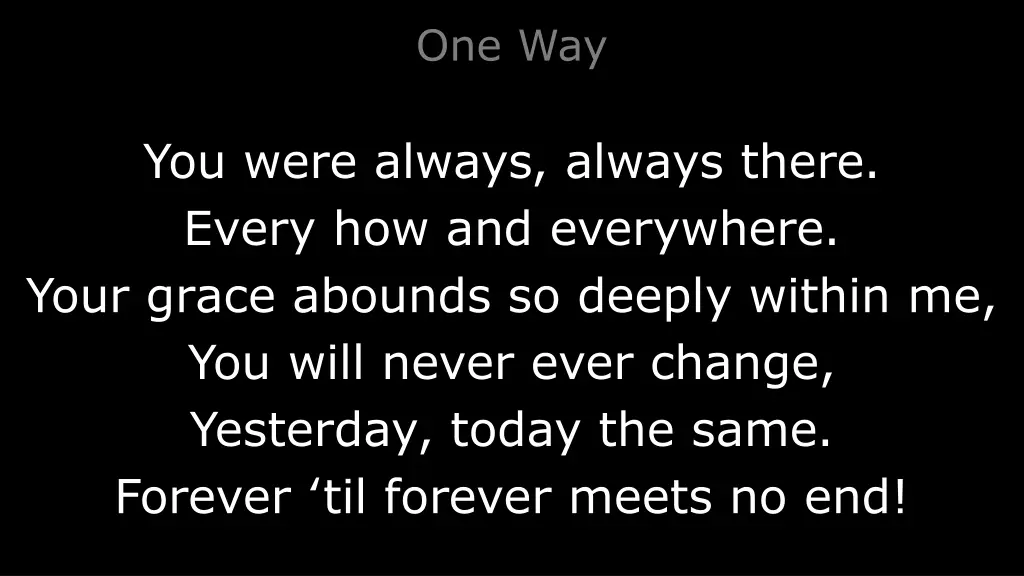 one way 2