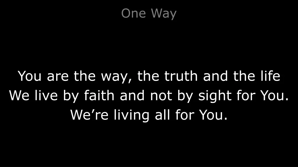 one way 3