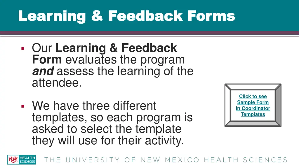 learning feedback forms learning feedback forms