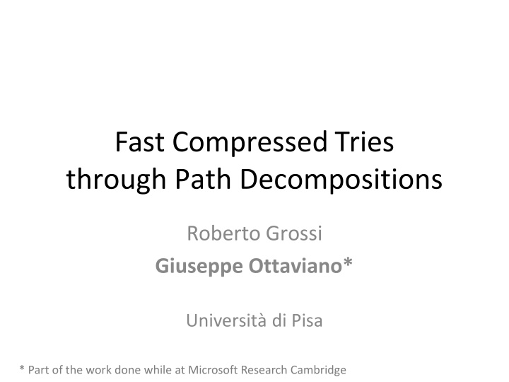 fast compressed tries through path decompositions
