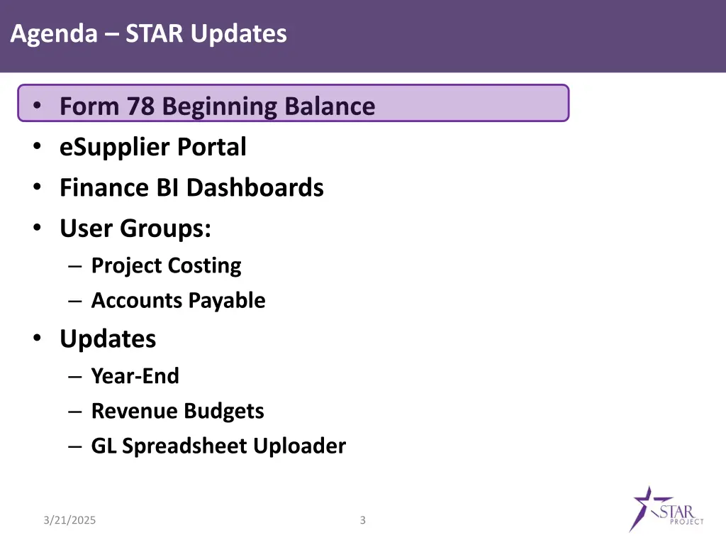 agenda star updates 1