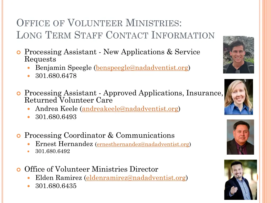 o ffice of v olunteer m inistries
