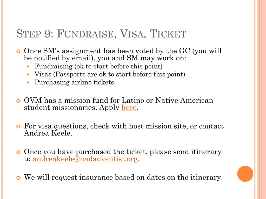s tep 9 f undraise v isa t icket