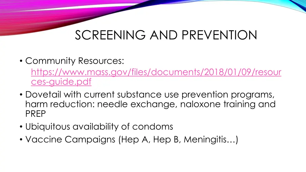 screening and prevention