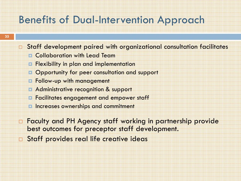 benefits of dual intervention approach