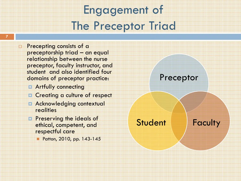 engagement of the preceptor triad