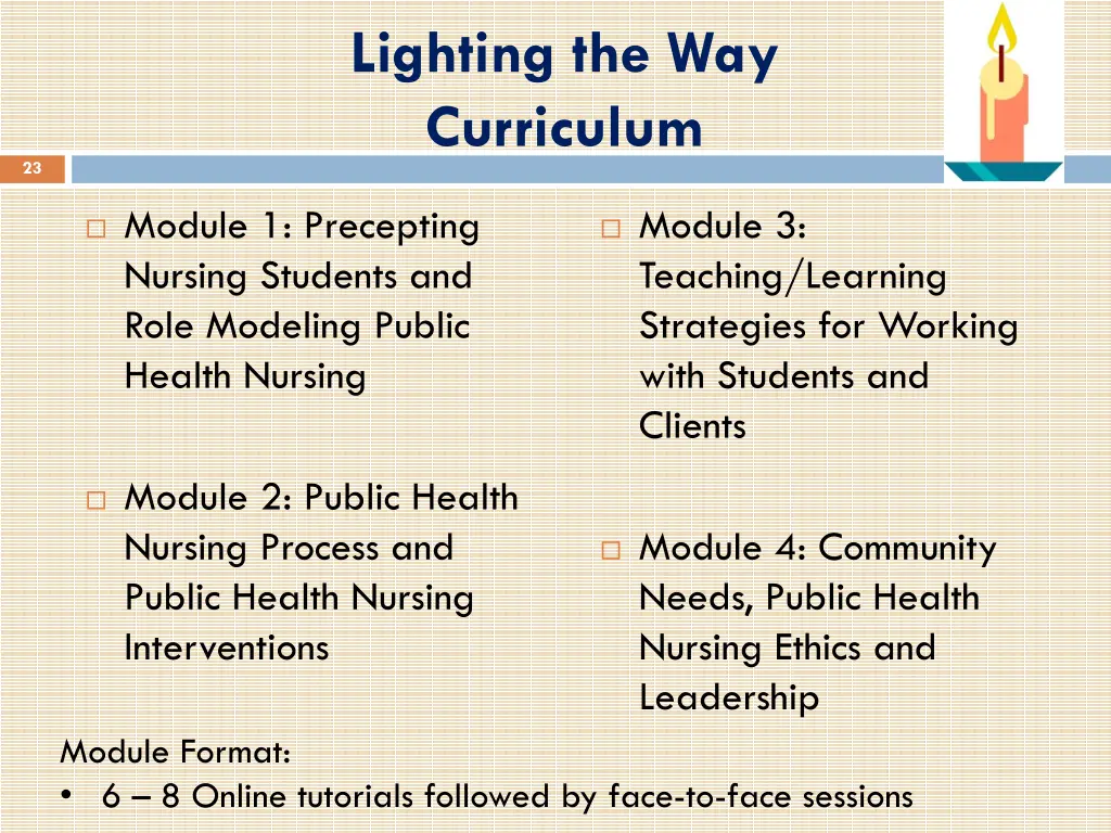 lighting the way curriculum