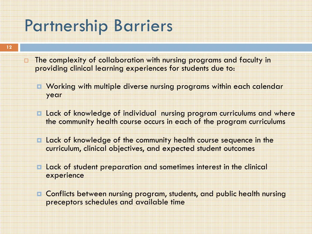 partnership barriers