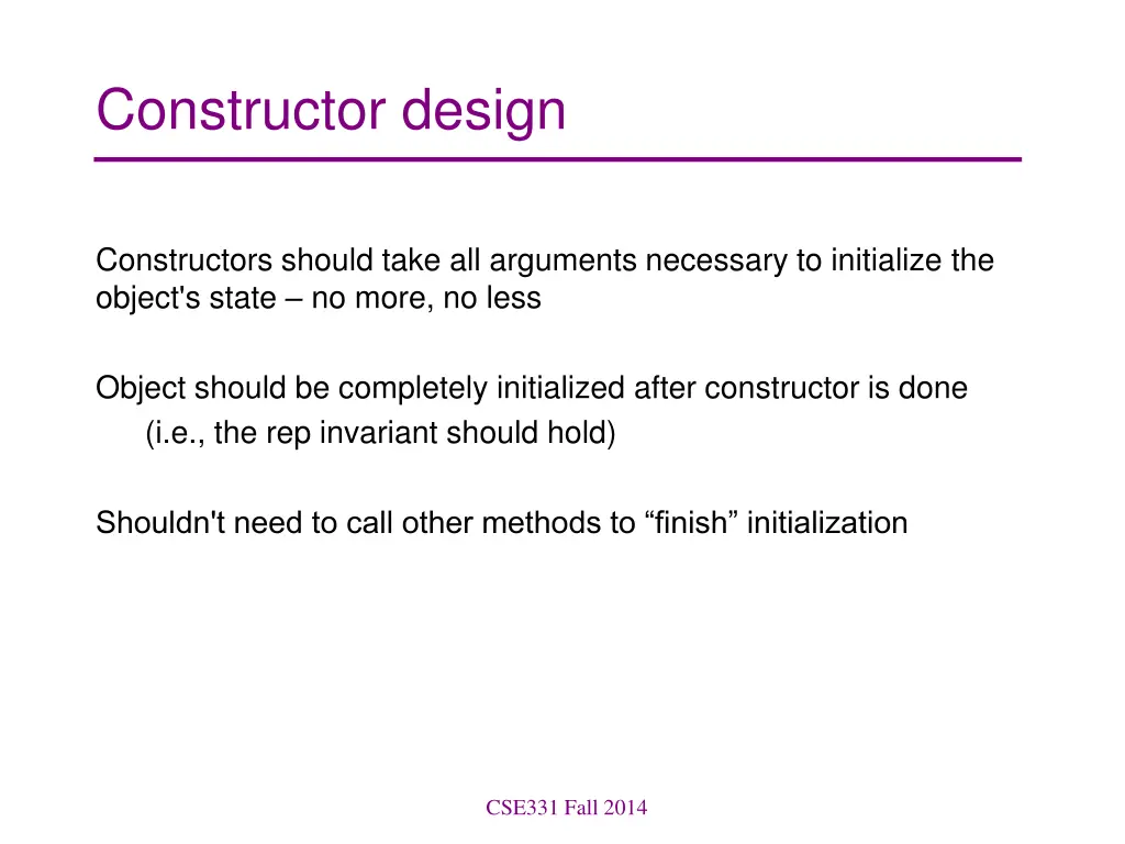 constructor design