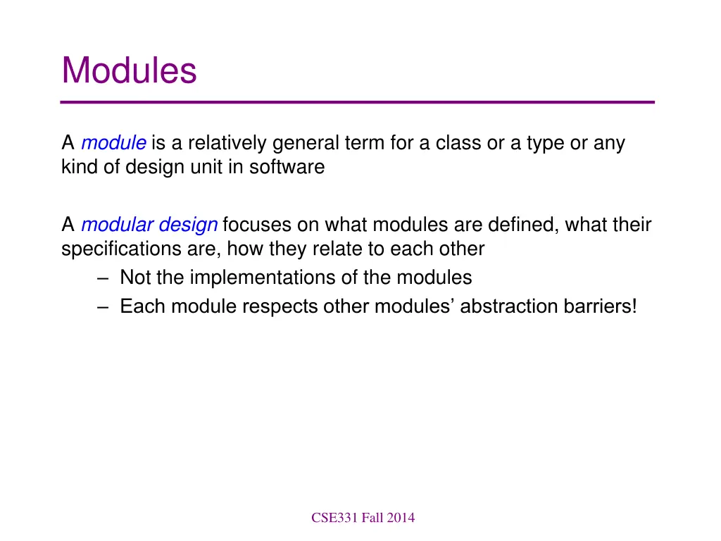 modules