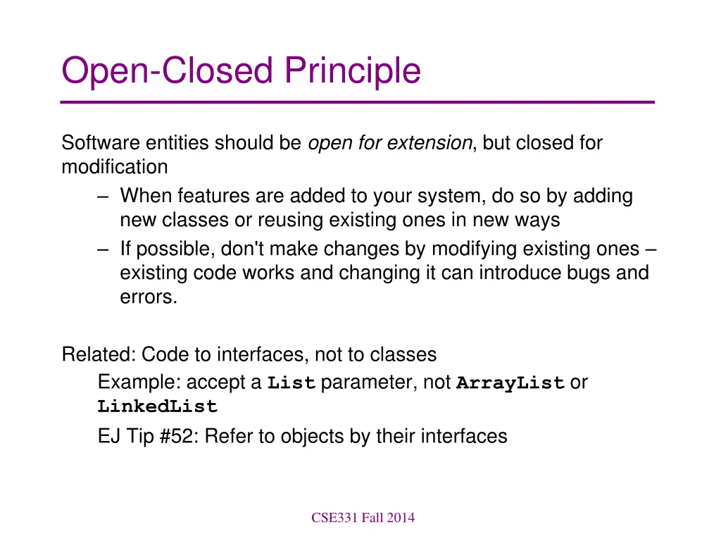open closed principle