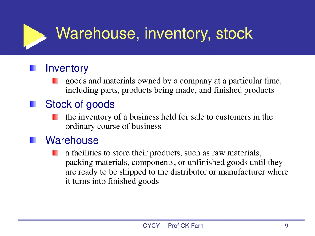 warehouse inventory stock