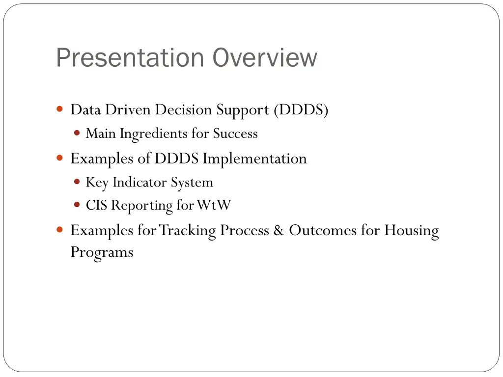 presentation overview