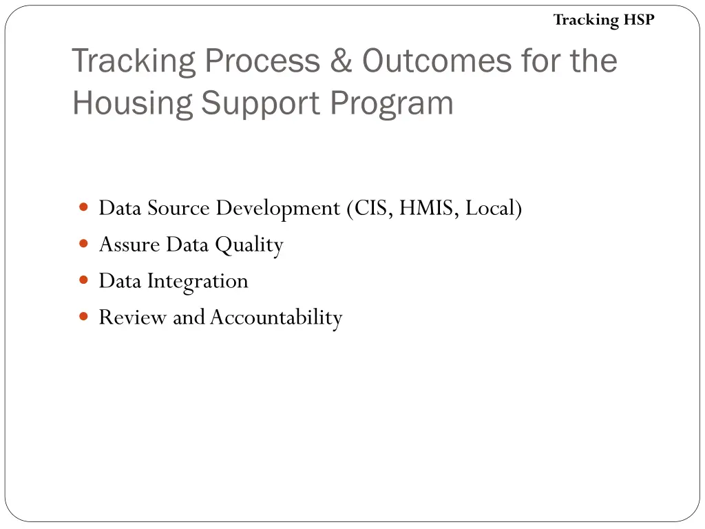tracking hsp